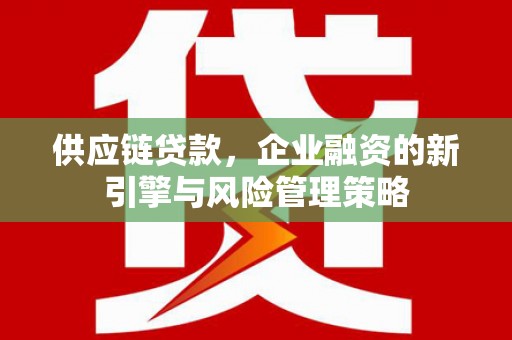 海丰供应链贷款，企业融资的新引擎与风险管理策略