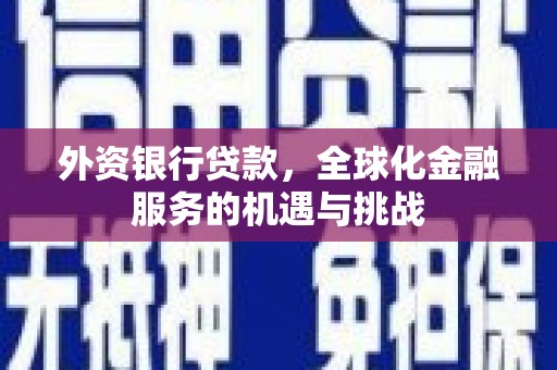 海丰外资银行贷款，全球化金融服务的机遇与挑战