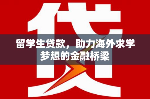 海丰留学生贷款，助力海外求学梦想的金融桥梁