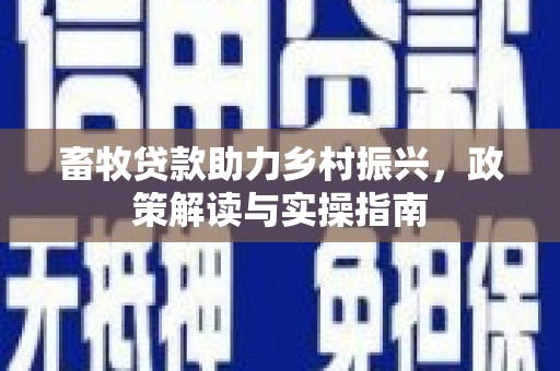 海丰畜牧贷款助力乡村振兴，政策解读与实操指南