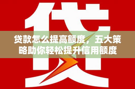海丰贷款怎么提高额度，五大策略助你轻松提升信用额度