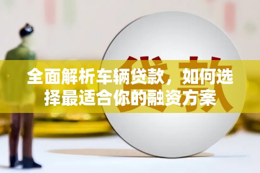 海丰全面解析车辆贷款，如何选择最适合你的融资方案